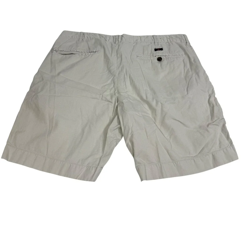 Faherty Mens 33 Chino Shorts Beige Cotton Lyocell Blend 8 Inch‎ Inseam